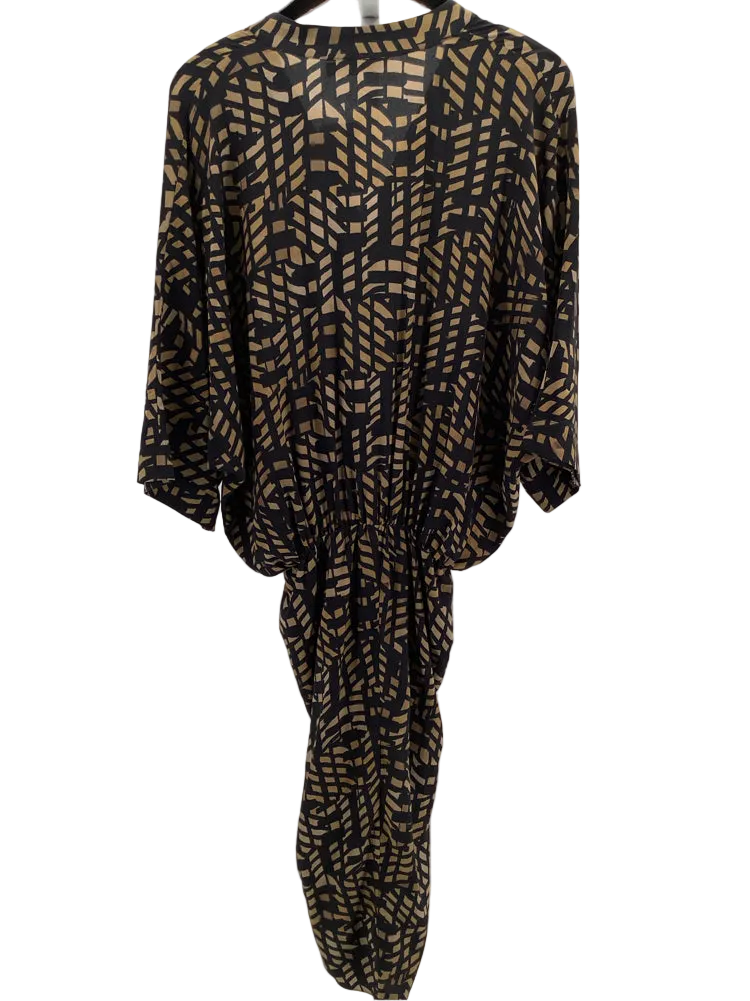 GoSilk Size M Black & Brown Dress