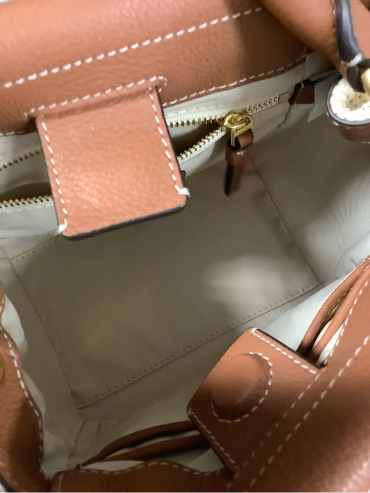 Tory Burch Brown & Tan Half Moon Handbags