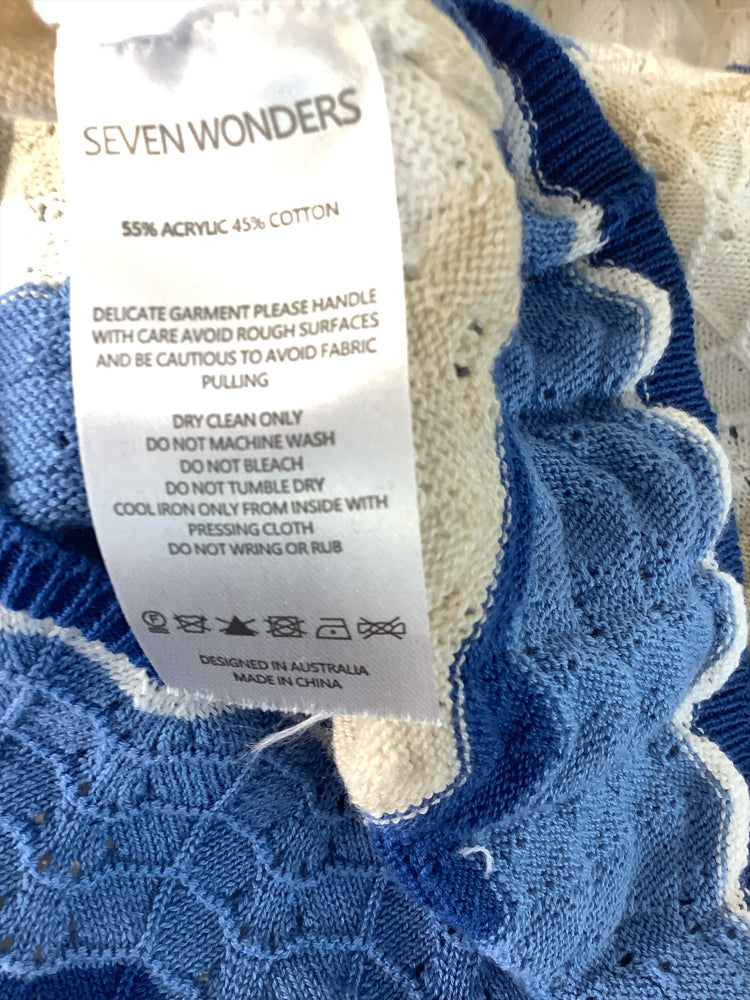Seven Wonders Size L Blue Multi Dress