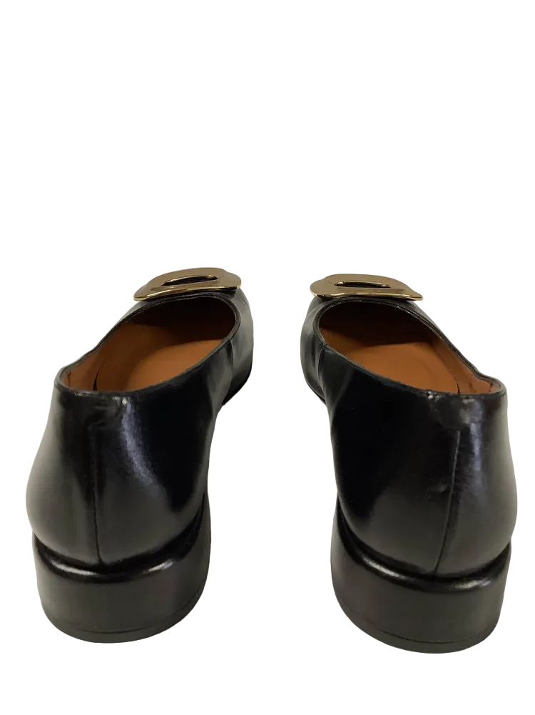 Intentionally Blank Shoe Size 6 Black & Gold Mister Heel Flats