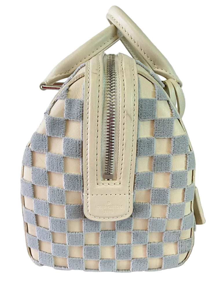 Louis Vuitton Blue & Cream SPEEDY CUBE PM Handbags