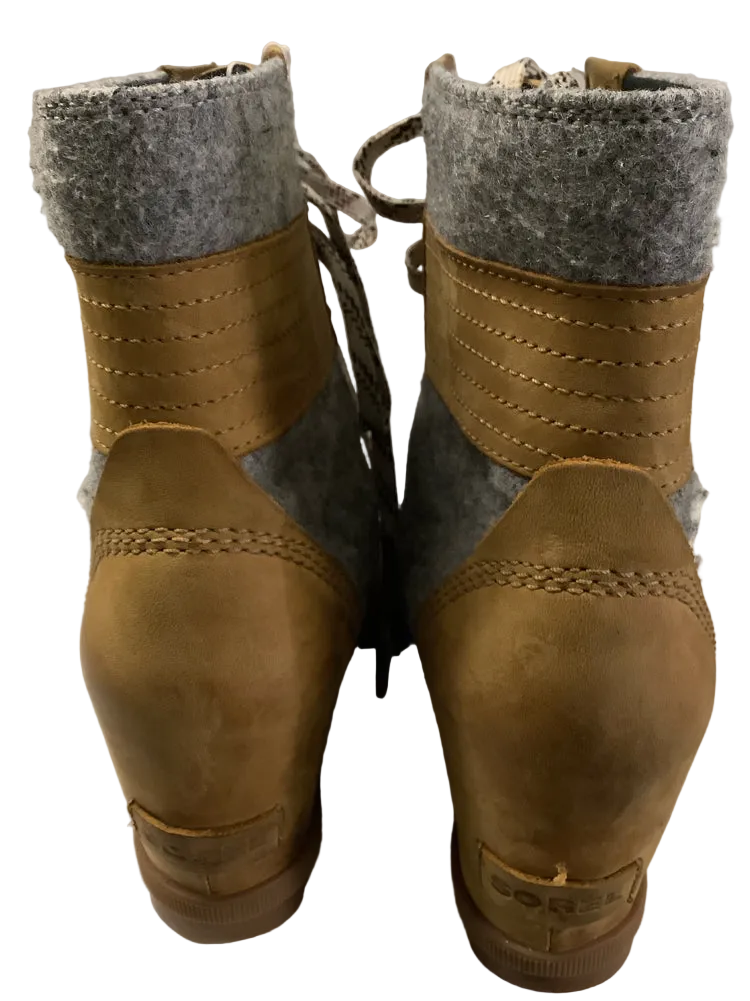 Sorel Shoe Size 8.5 Tan & Gray Lexie Booties