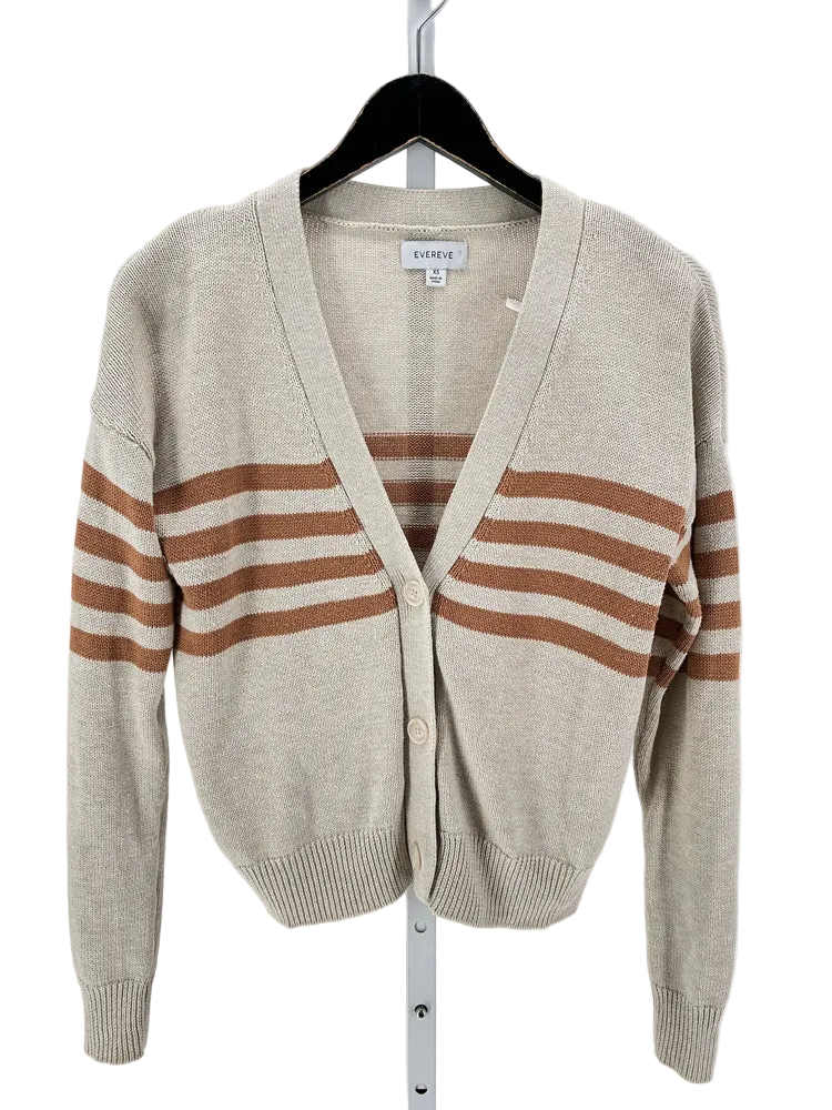 Evereve Size XS Tan & Brown Sweater