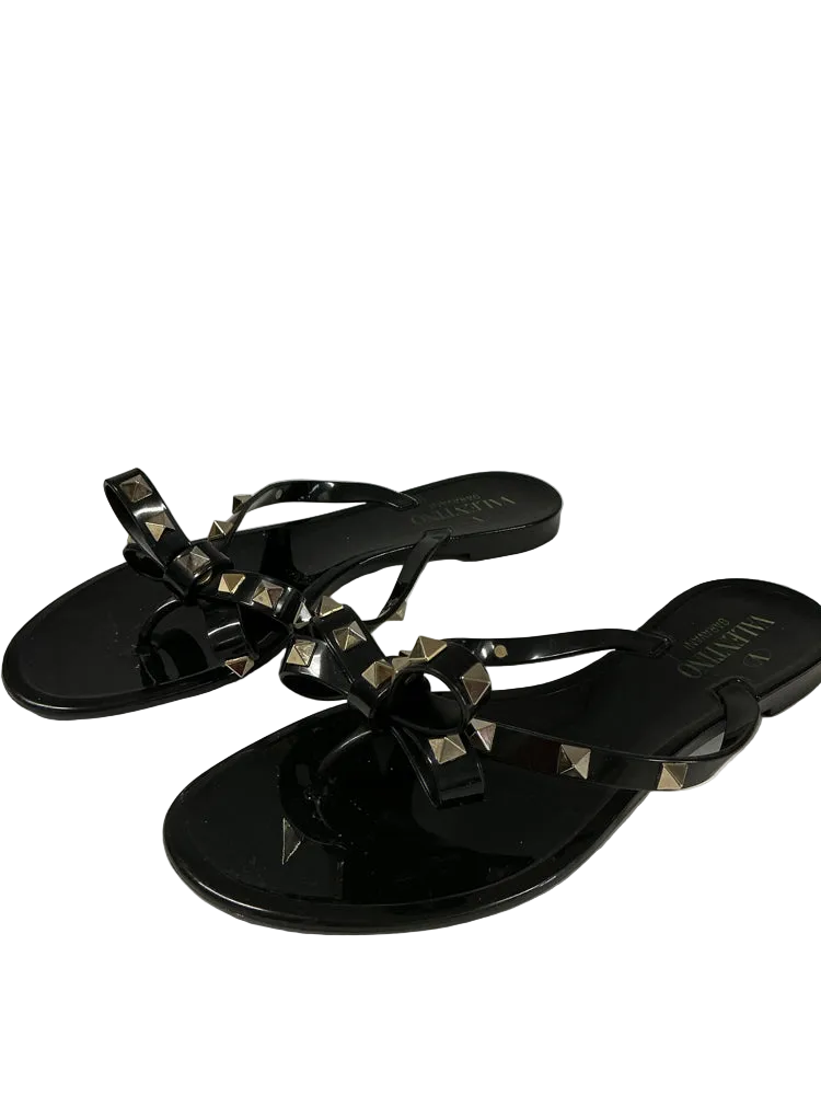 Valentino Shoe Size 7 Black Garavani Sandals