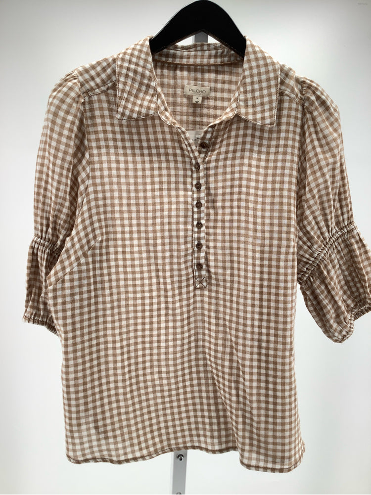 Pilcro Size M Brown & white Tallulah Shirt