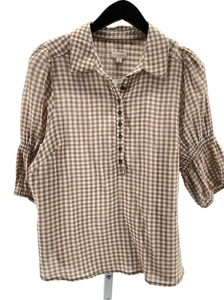 Pilcro Size M Brown & white Tallulah Shirt