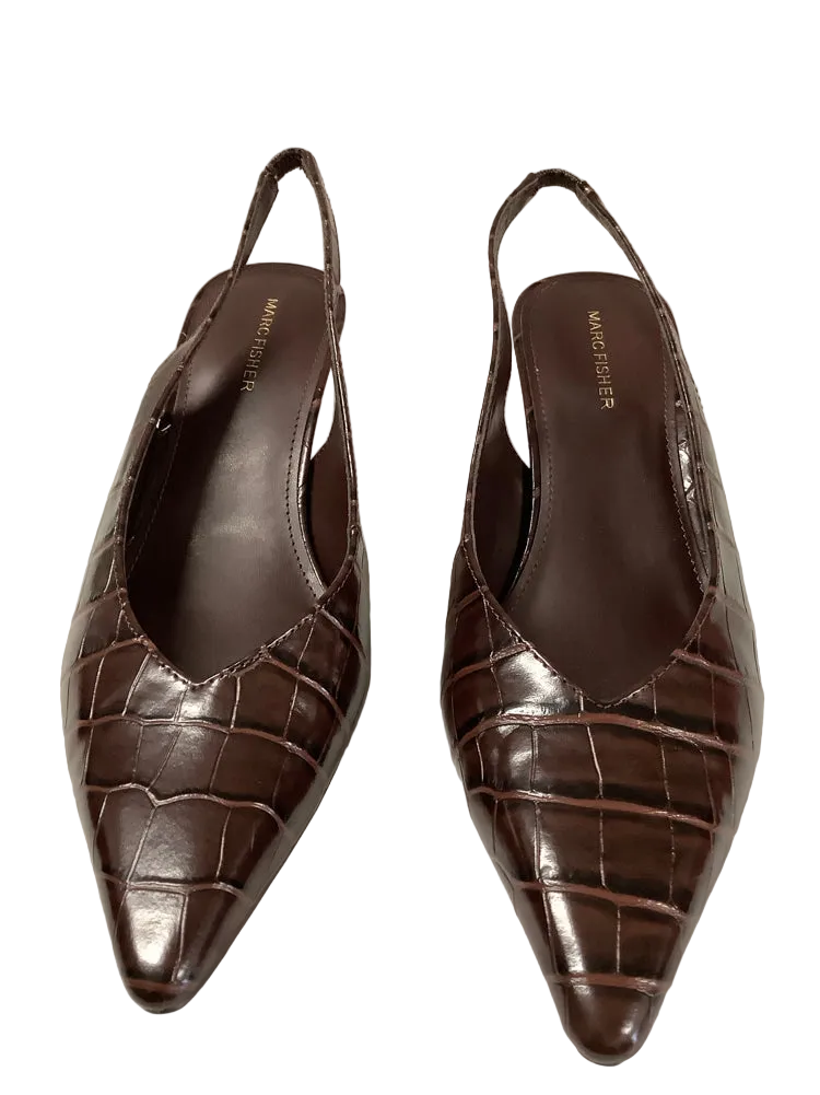 Marc Fisher Shoe Size 9.5 Brown Dorie Slingbacks