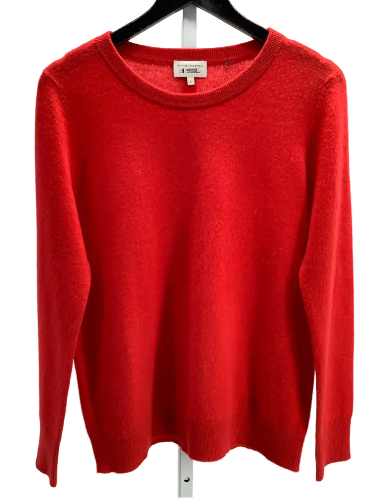 White + Warren Size L Red Sweater