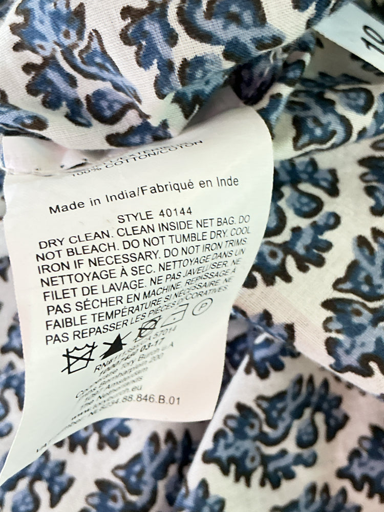 Tory Burch Size 8 Blue Multi Shirt