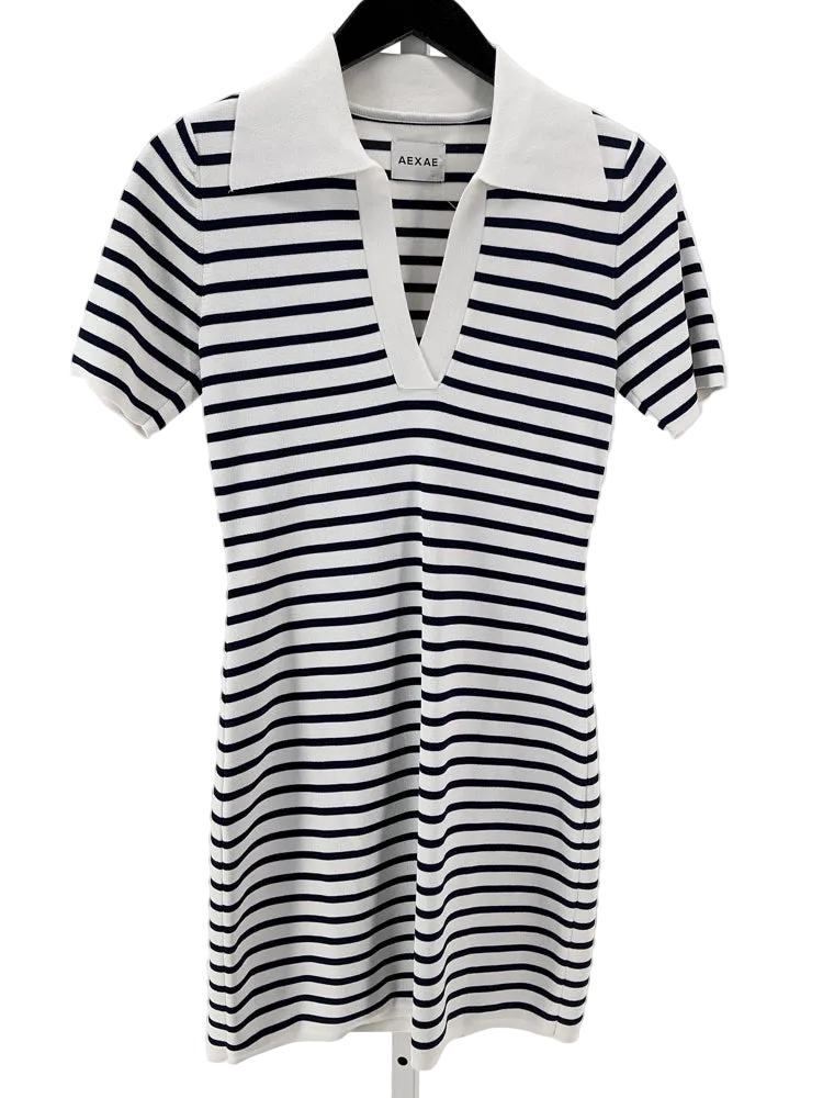 AEXAE Size XS White & Navy Dress