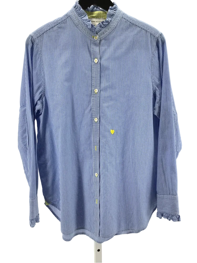 Kerri Rosenthal Size M Blue & White Mia Shirt