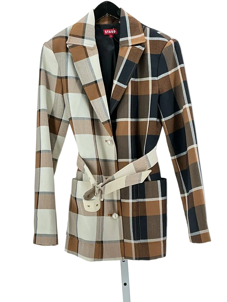 Staud Size 4 Brown Multi Pepper Coat Jacket