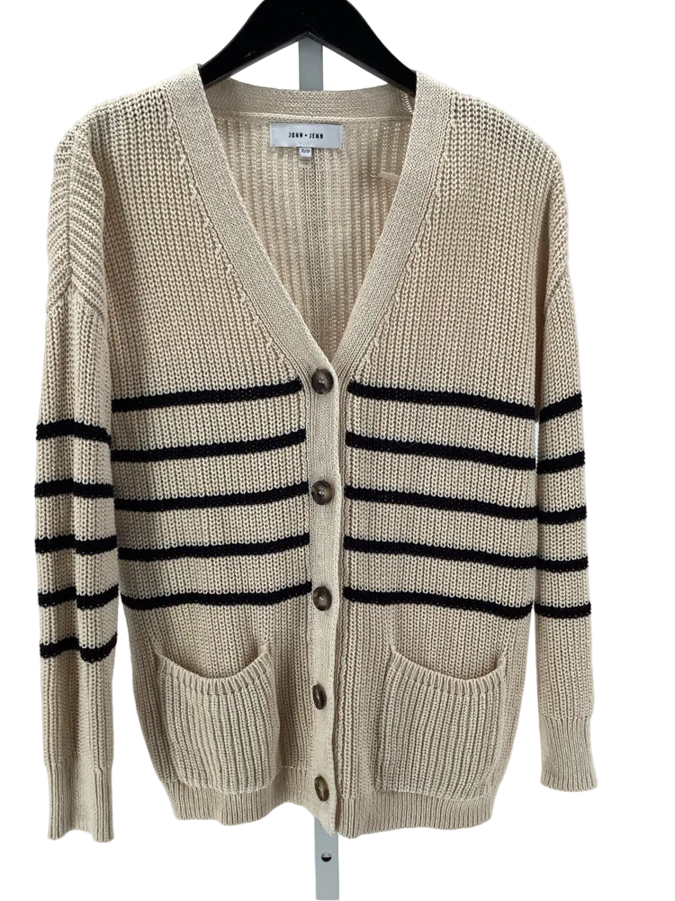 John & Jenn Size XS Cream & Black Sweater