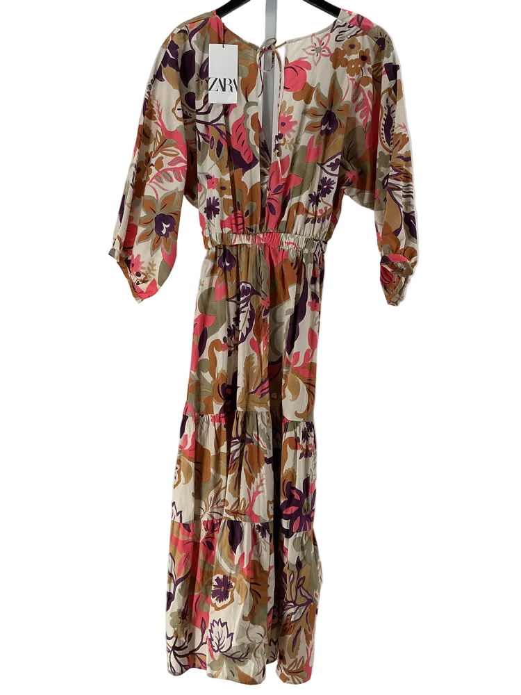 Zara Size L Brown Multi Dress