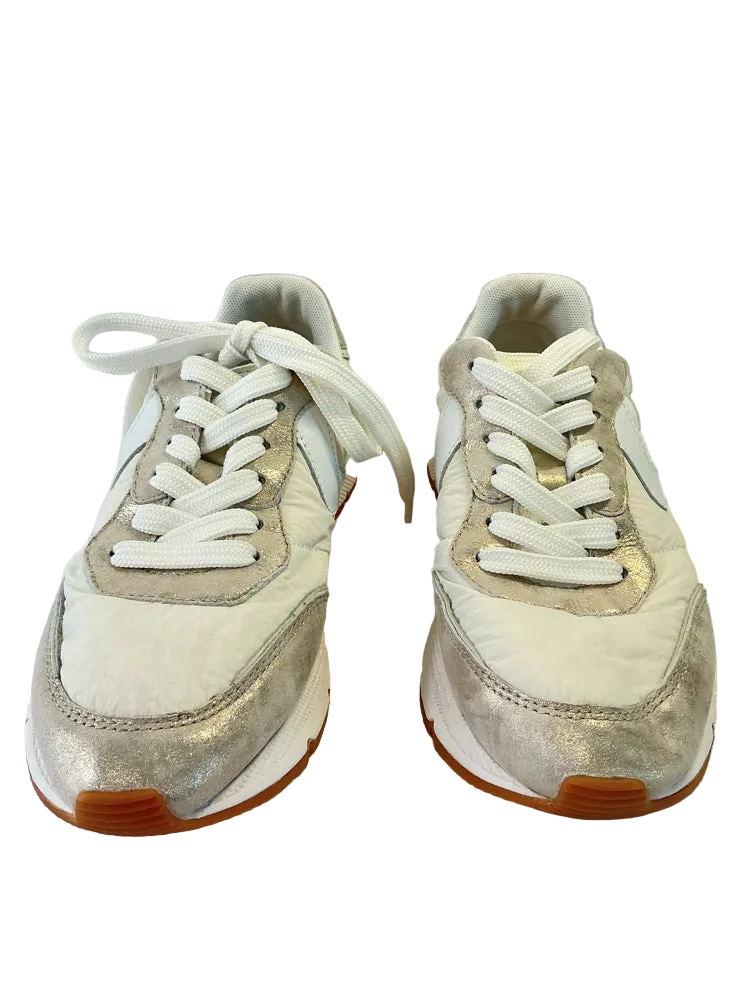 Voile Blanche Shoe Size 6 White & Gold Sneakers