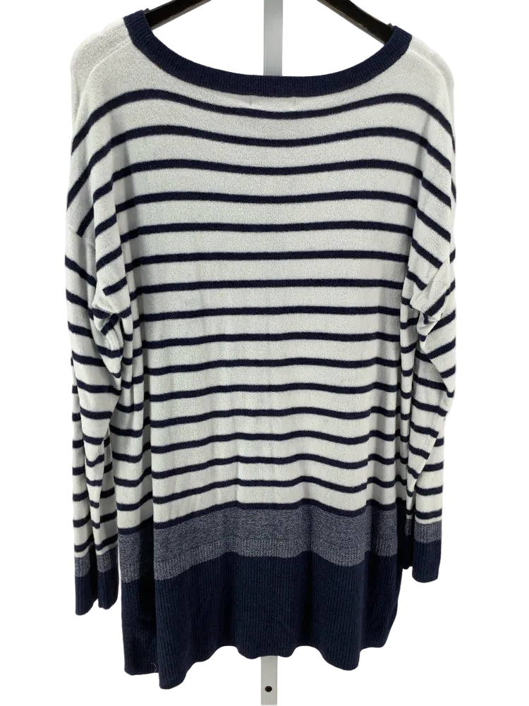 Barefoot  Dreams Size 1X Navy & white Sweater