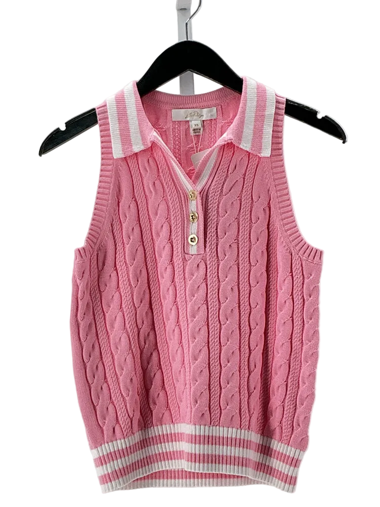 Lilly Pulitzer Size XS Pink & White Sweater