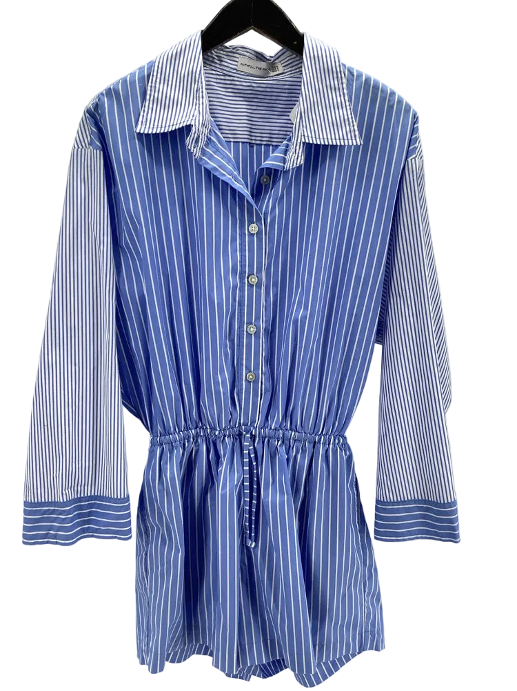 Faithfull the Brand Size 4 Blue & White capaci Romper