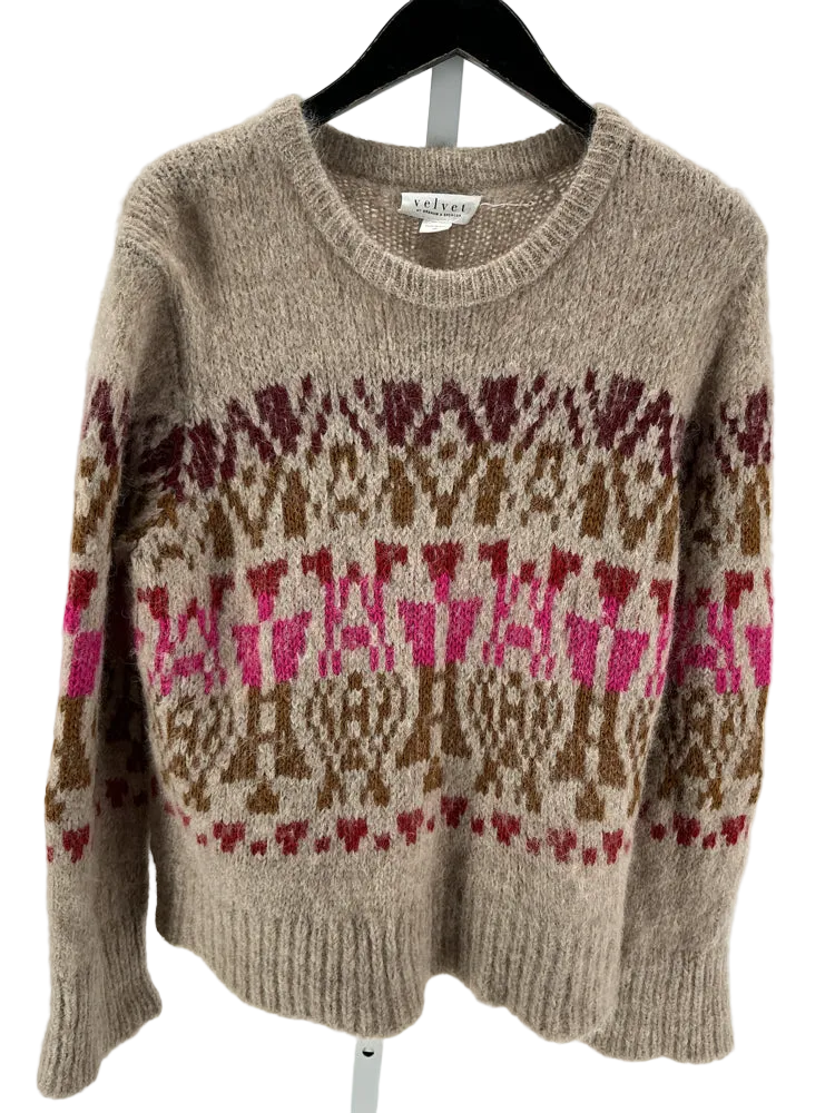 Velvet by Graham Spencer Size M Tan Multi Sweater