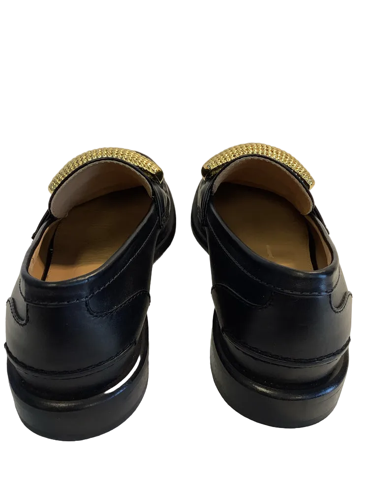 JW Anderson Shoe Size 9 Black & Gold Loafers