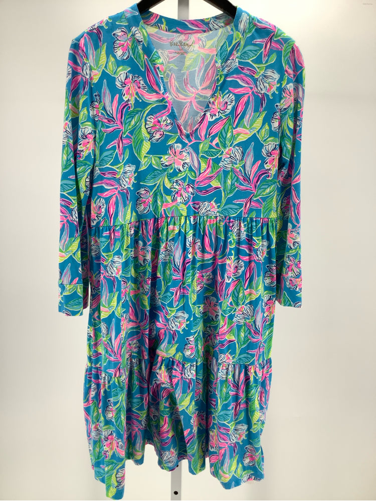 Lilly Pulitzer Size M Blue Multi Alaina Dress