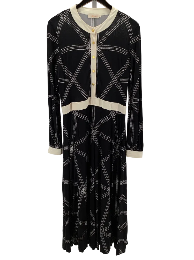 Tory Burch Size XL Black & White Anja Dress