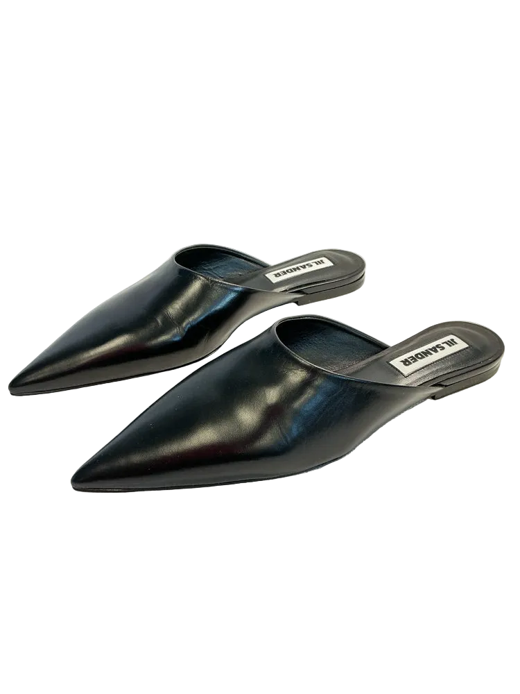 Jill Sander Shoe Size 7.5 Black Mules