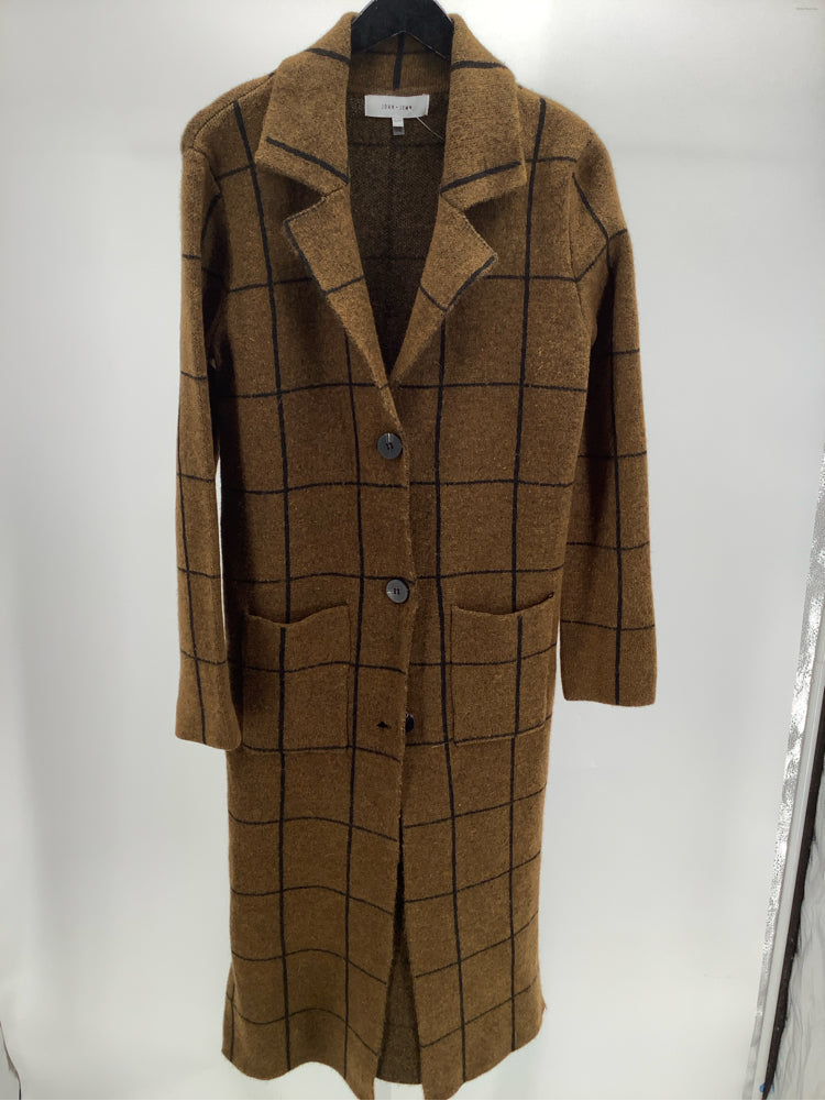 John & Jenn Size XS Brown & Black Solenne Sweatercoat