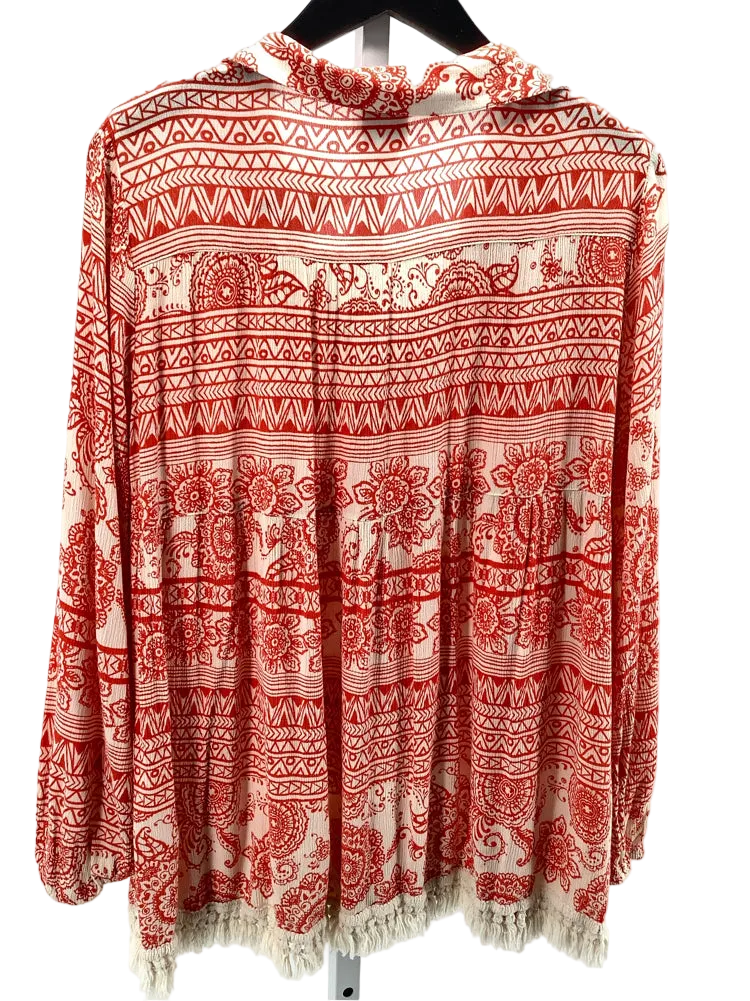 Ivy Jane Size M Orange & White Shirt