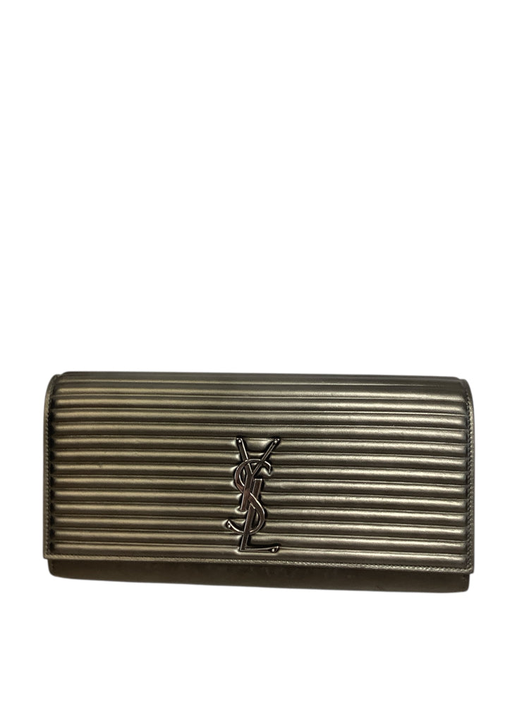 Saint Laurent Gray Opium Classic Monogram Clutch