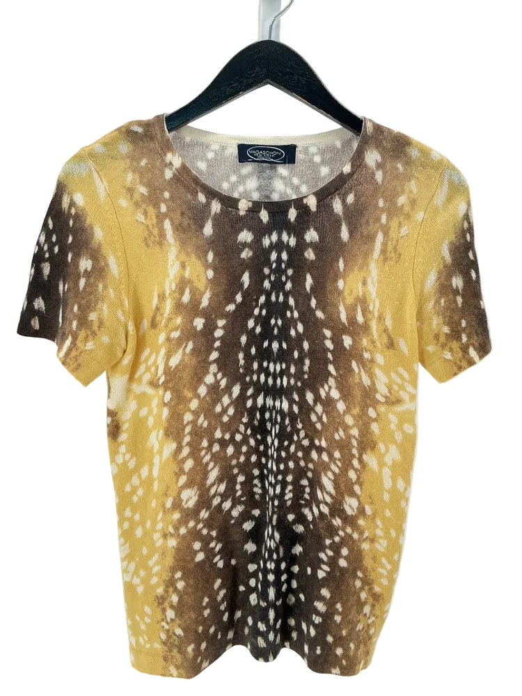 Magaschoni Size S Tan Multi Shirt