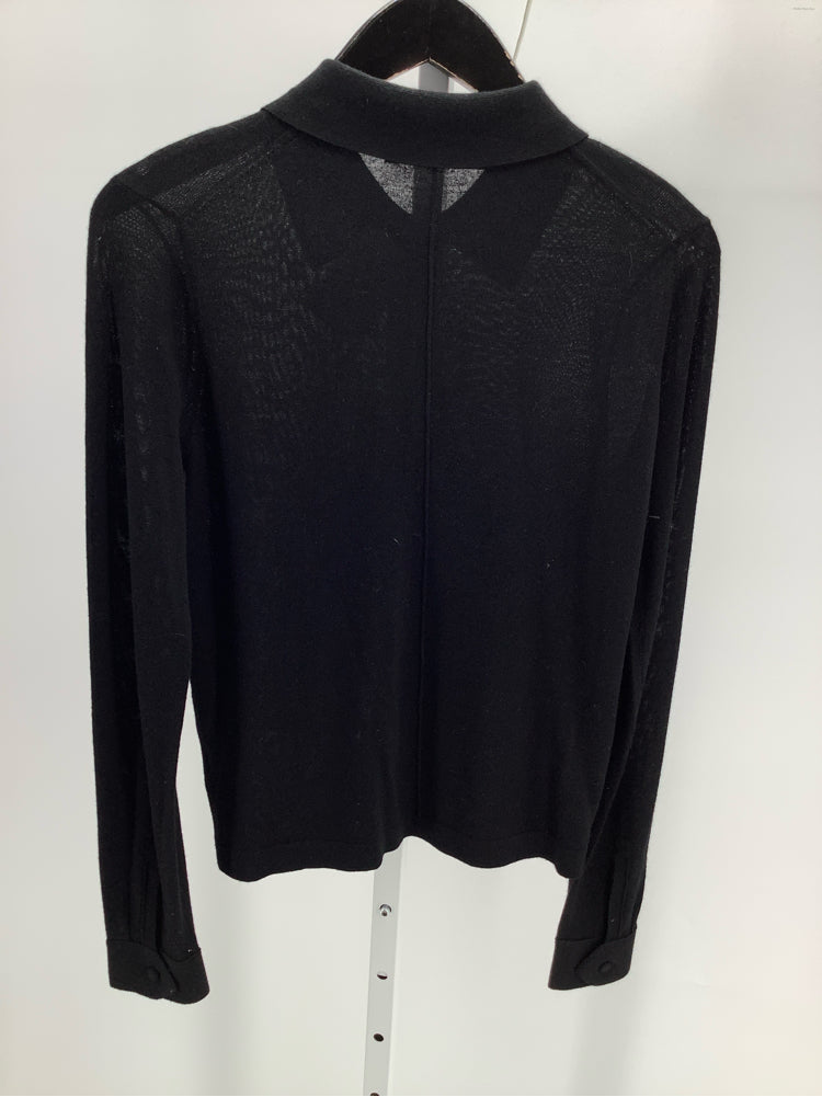 White + Warren Size S Black Cardigan