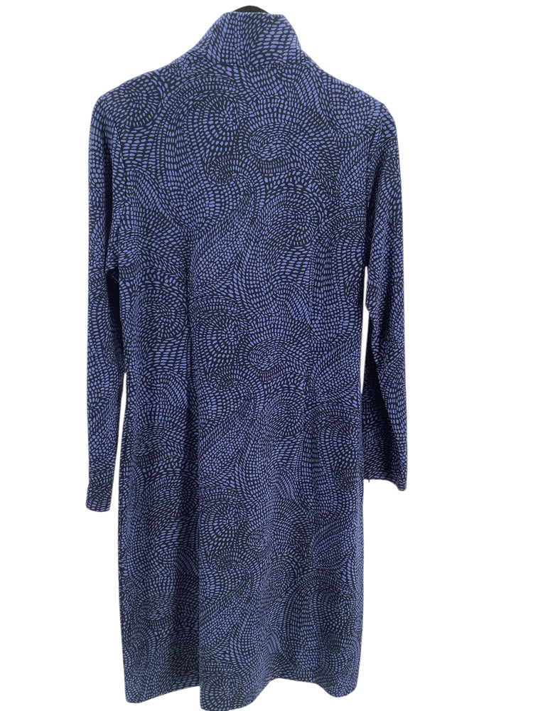 J. McLaughlin Size L Blue & Black Bedford Dress