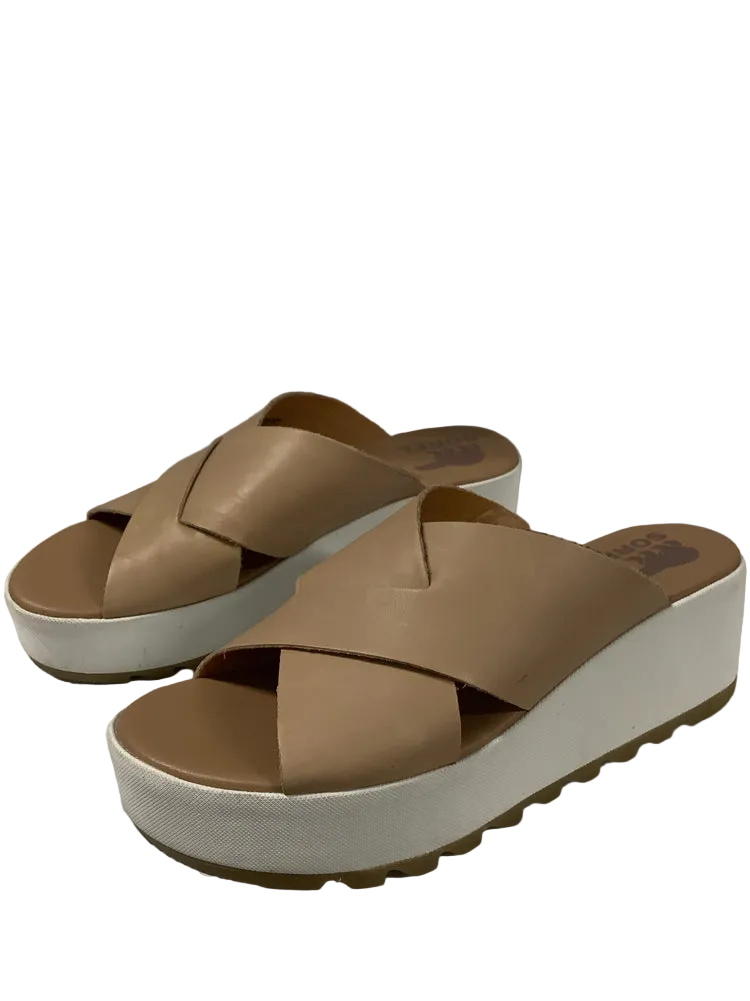Sorel Shoe Size 8.5 Tan Cameron Slides