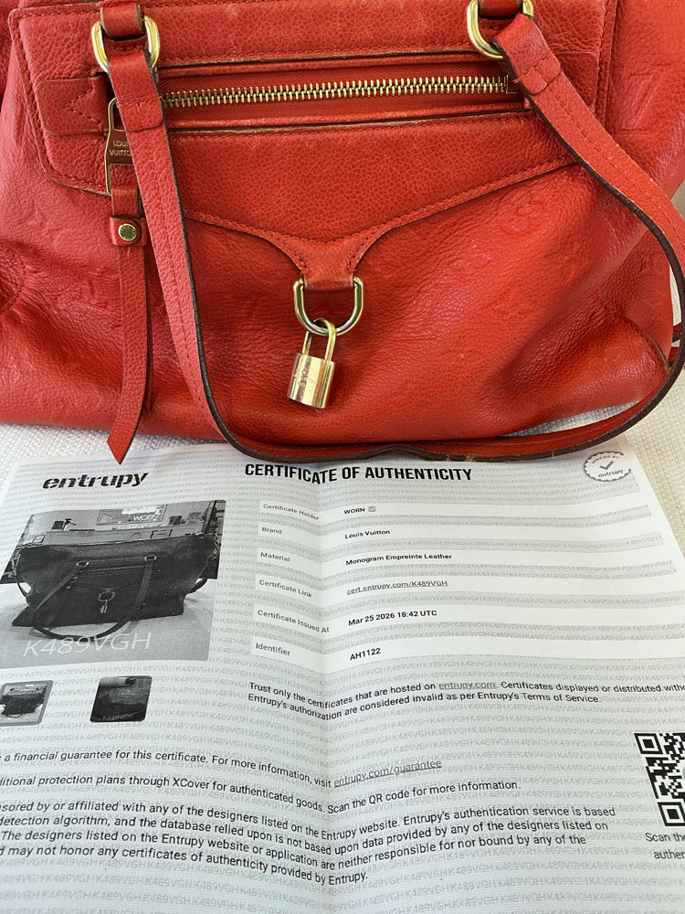 Louis Vuitton Orange LUMINEUSE GM Handbags