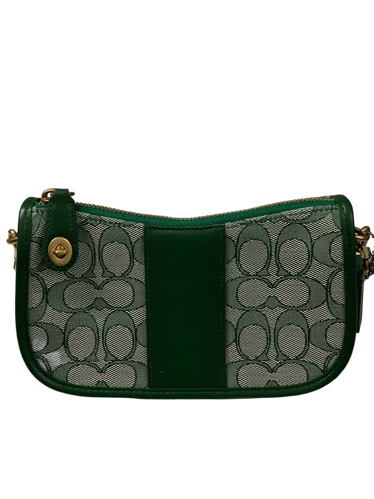 Coach Green & White Swinger 20 Handbags