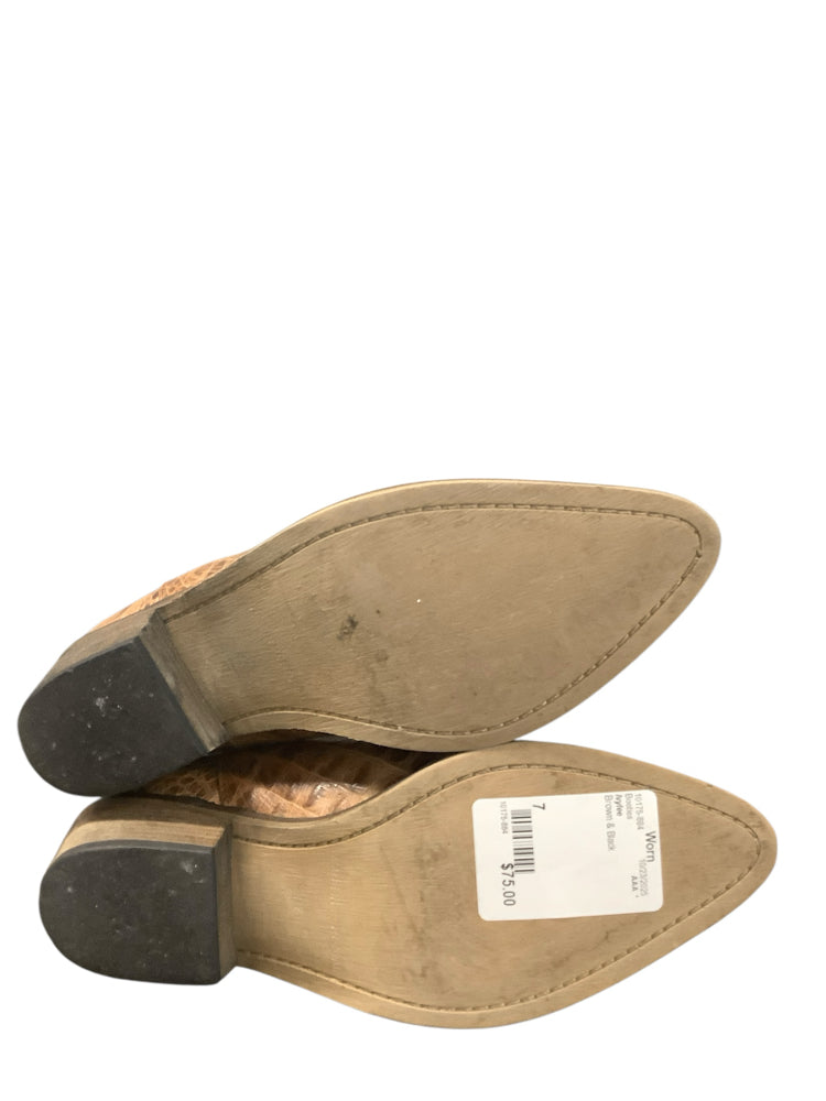 Ivylee Shoe Size 7 Brown & Black Booties