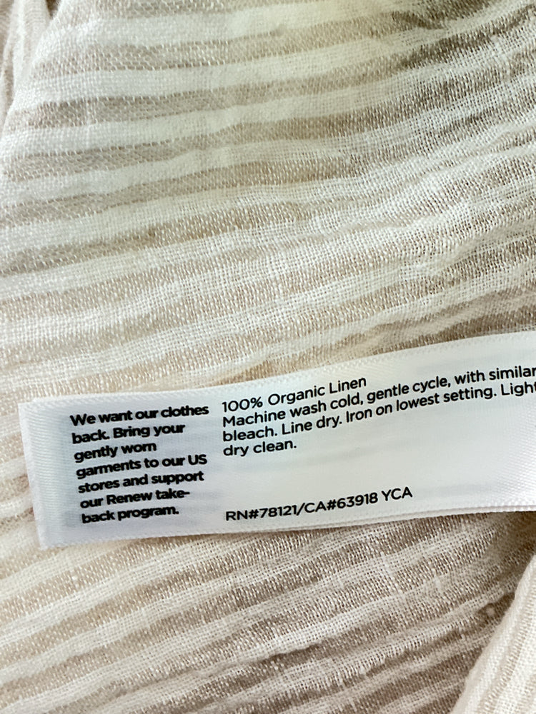 Eileen Fisher Size XS Tan & White Shirt