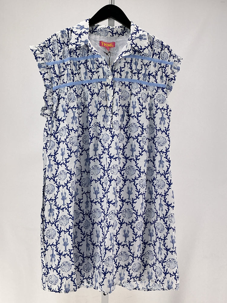 THML Size S Blue & White Dress