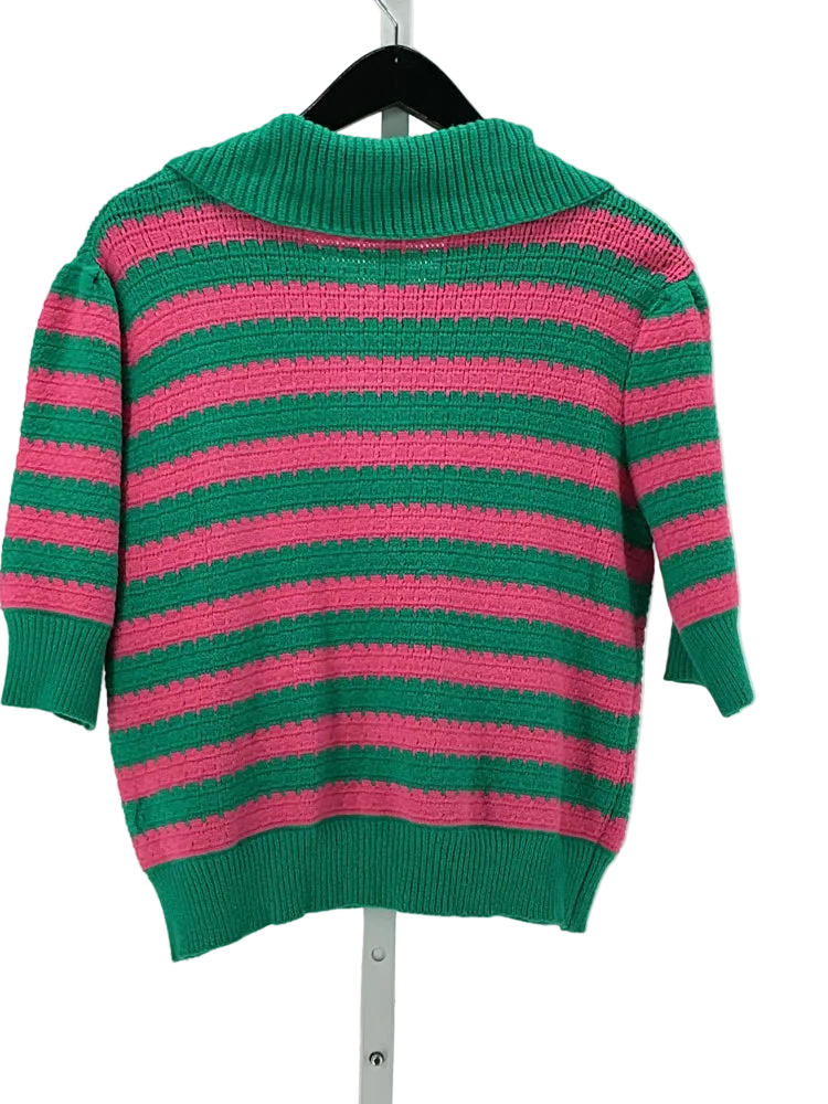 THML Size L Green & Pink Sweater