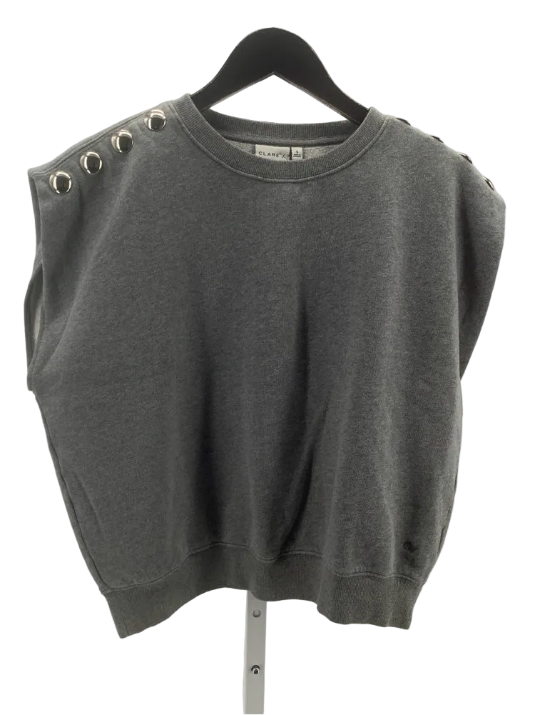 Clare V. Size S Gray Le Vest Sweatshirt