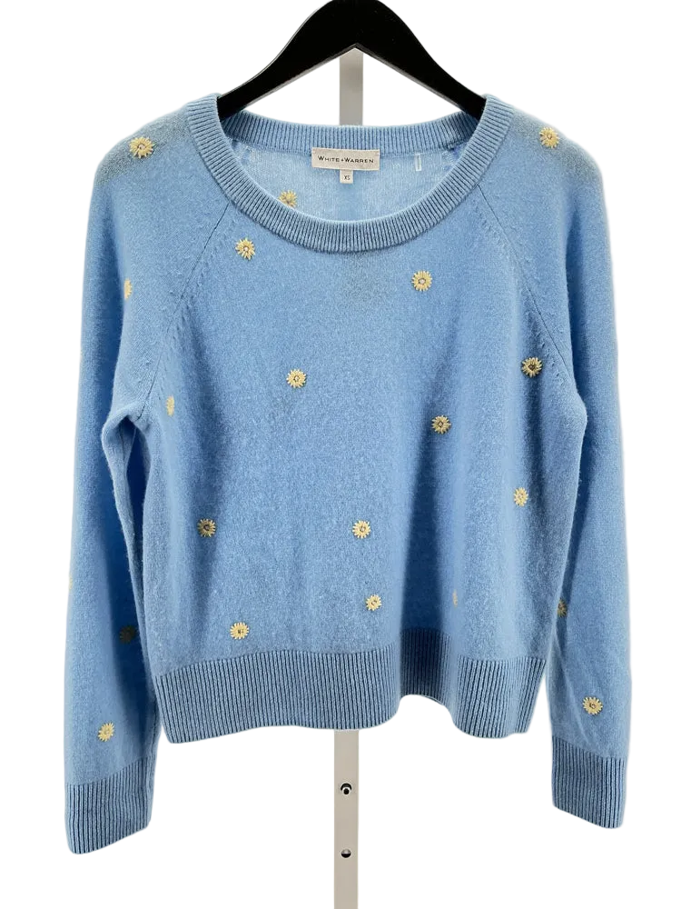 White + Warren Size XS Blue & Yellow Sweater
