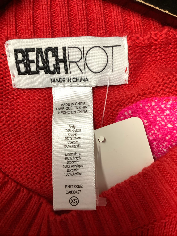 Beach Riot Size XS Red & Pink callie Sweater