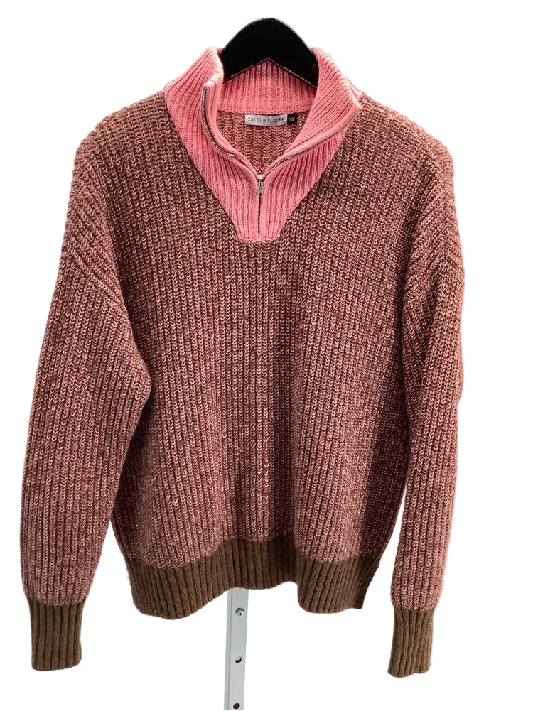 Zaket & Plover Size XS Pink & Brown Sweater