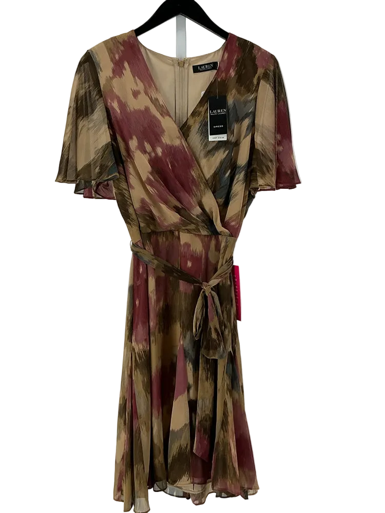 Lauren Size 16 Tan Multi Dress