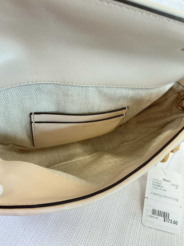 Tory Burch Cream & Gold Handbags