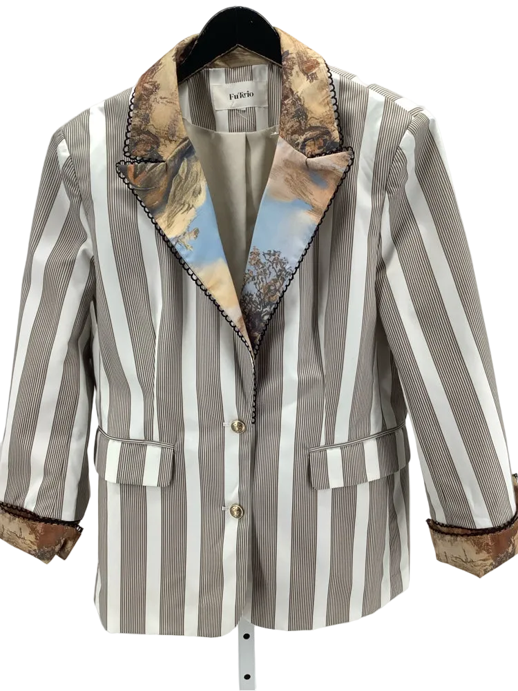 Futario Size XL Brown Multi Blazer