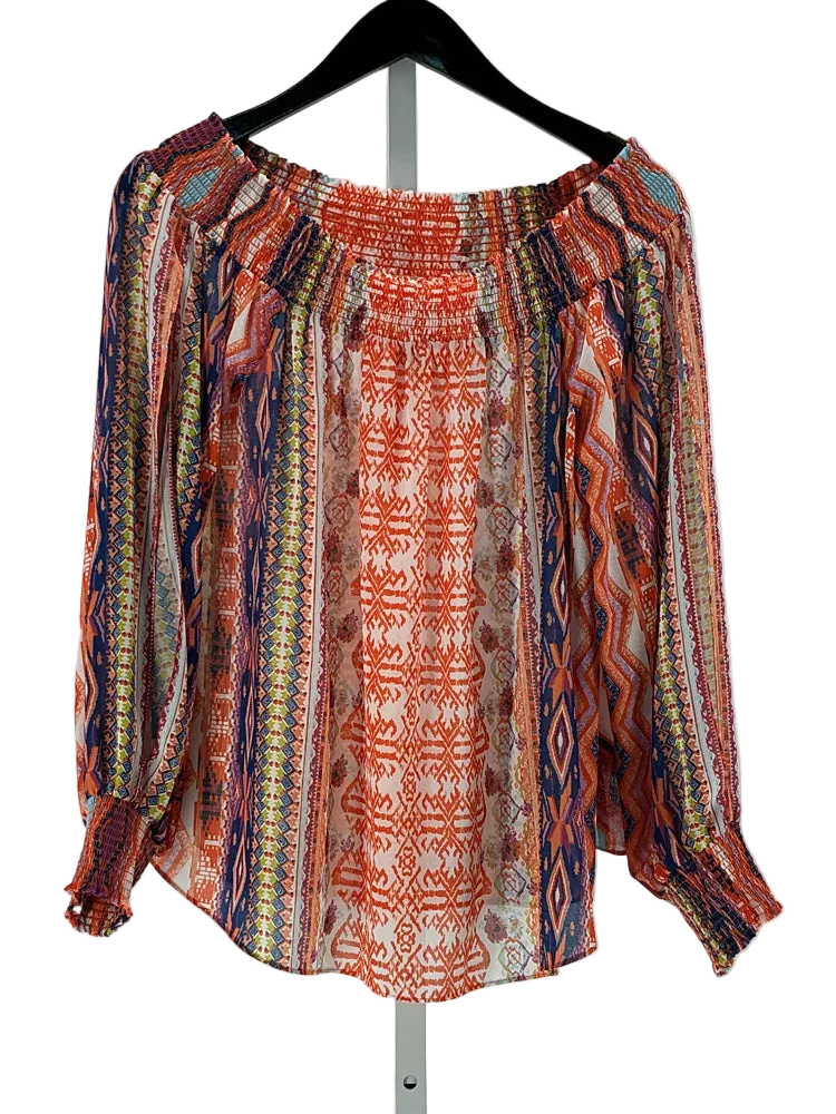Ramy Brook Size M/L Orange Multi Shirt
