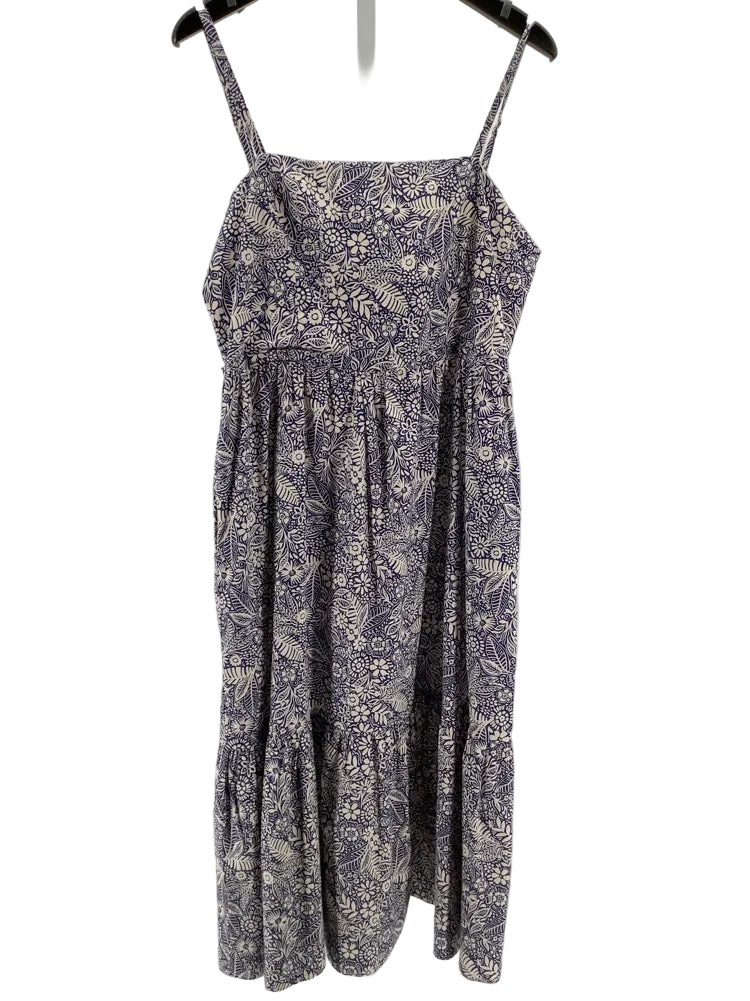 Evereve Size L Blue & White Dress