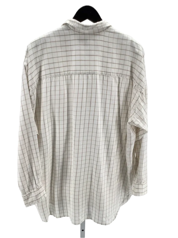 Frank & Eileen Size L Cream & Brown Shirley Shirt